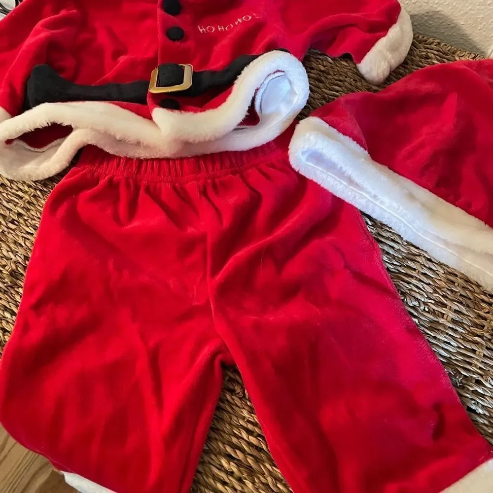 New Born Baby Works Santa Outfit Ho Ho Ho 0-3 Months